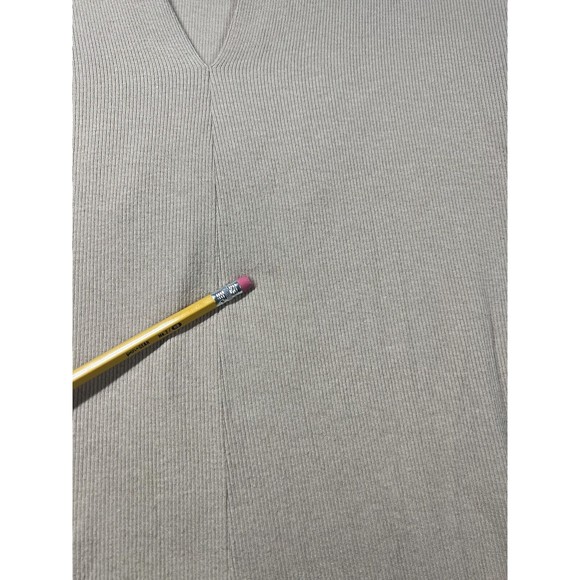 Soft Surroundings Short Sleeve Top Womens PM PETITE  Ribbed V-Neck Stretch Slit - Picture 3 of 9